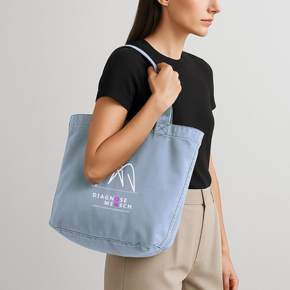 Vintage-Washed Shopper "Diagnose Mensch" - ON - Vintage Blue