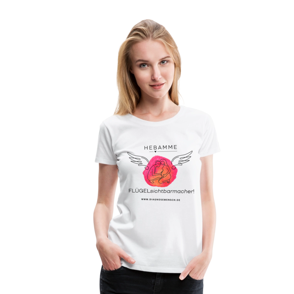 Premium T-Shirt "Flügel - Hebamme" - Best Buddy - Weiß