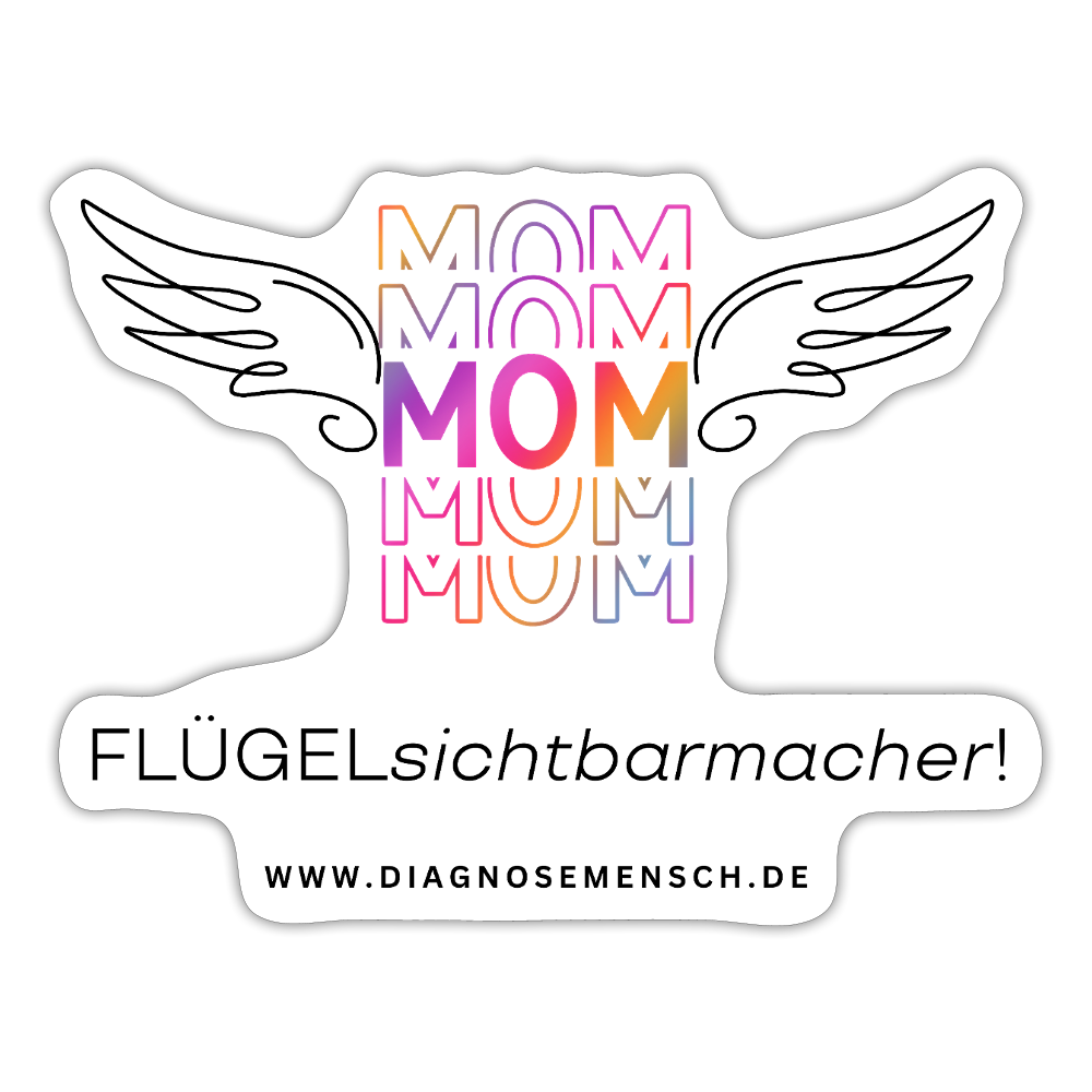 Sticker "Flügel Mom" - Best Buddy - Mattweiß