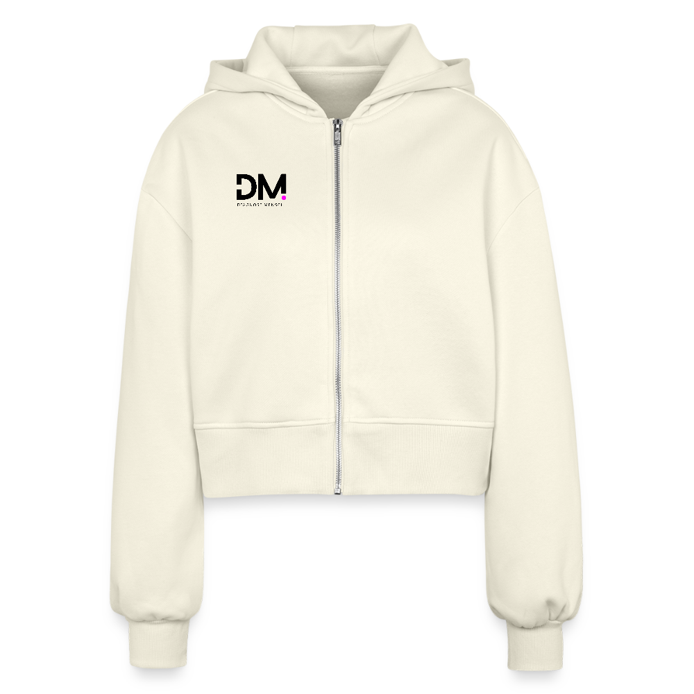 Frauen Oversized Cropped Kapuzenjacke "I'm a smart patient" - Bad Girl - Natur