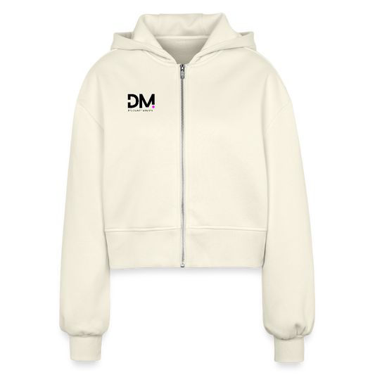 Frauen Oversized Cropped Kapuzenjacke "I'm a smart patient" - Bad Girl - Natur
