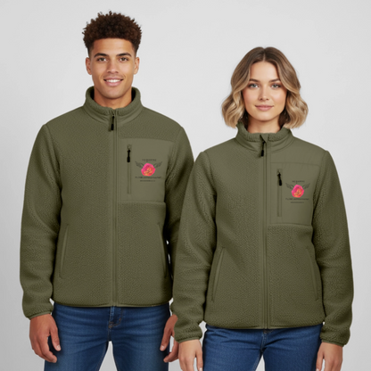 RELAXED FIT Unisex Sherpajacke "Hebamme" - Best Buddy - Khaki