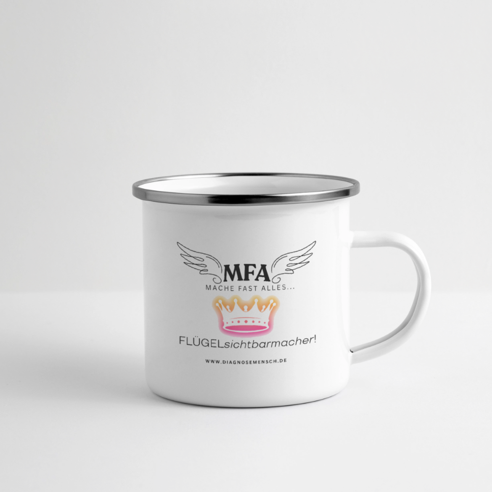 Emaille-Tasse "MFA CROWN" - Best Buddy - Weiß
