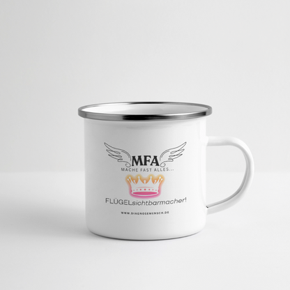 Emaille-Tasse "MFA CROWN" - Best Buddy - Weiß