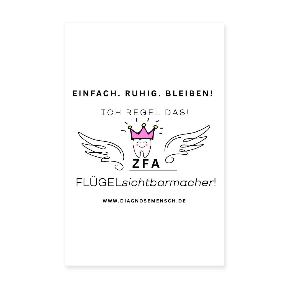 Poster 20x30 cm "ZFA" - Best Buddy - Weiß