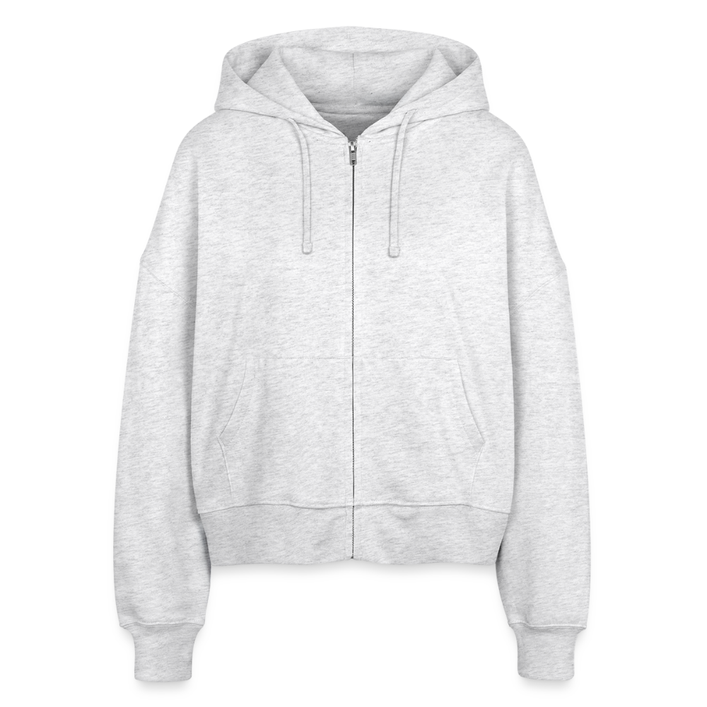 Frauen Bio Zip Hoodie "Hebamme" - Best Buddy - Weiß meliert