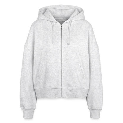 Frauen Bio Zip Hoodie "Hebamme" - Best Buddy - Weiß meliert