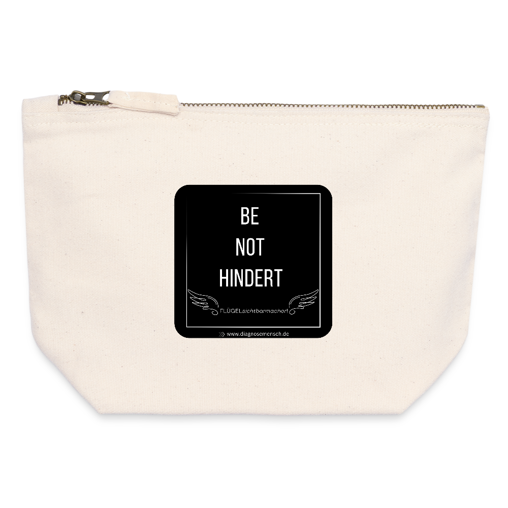 CANVAS Täschchen Größe S "BE NOT HINDERT" - FLÜGELsichtbarmacher - Naturweiß