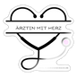 Sticker "Ärztin mit Herz" - Best Buddie - Weiß glänzend