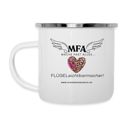 Emaille-Tasse "MFA Leo" - Best Buddy - Weiß