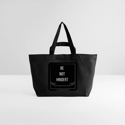 Recycelte Shopping Bag "BE NOT HINDERT" - FLÜGELsichtbarmacher - Schwarz