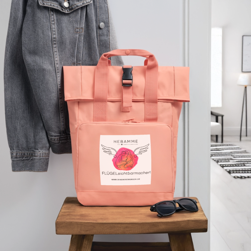 Rolltop Rucksack "Flügel - Hebamme" - Best Buddy - Chintzrosa