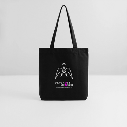 Recycelter Heavyweight Stoffbeutel "Diagnose Mensch" - ON - Schwarz