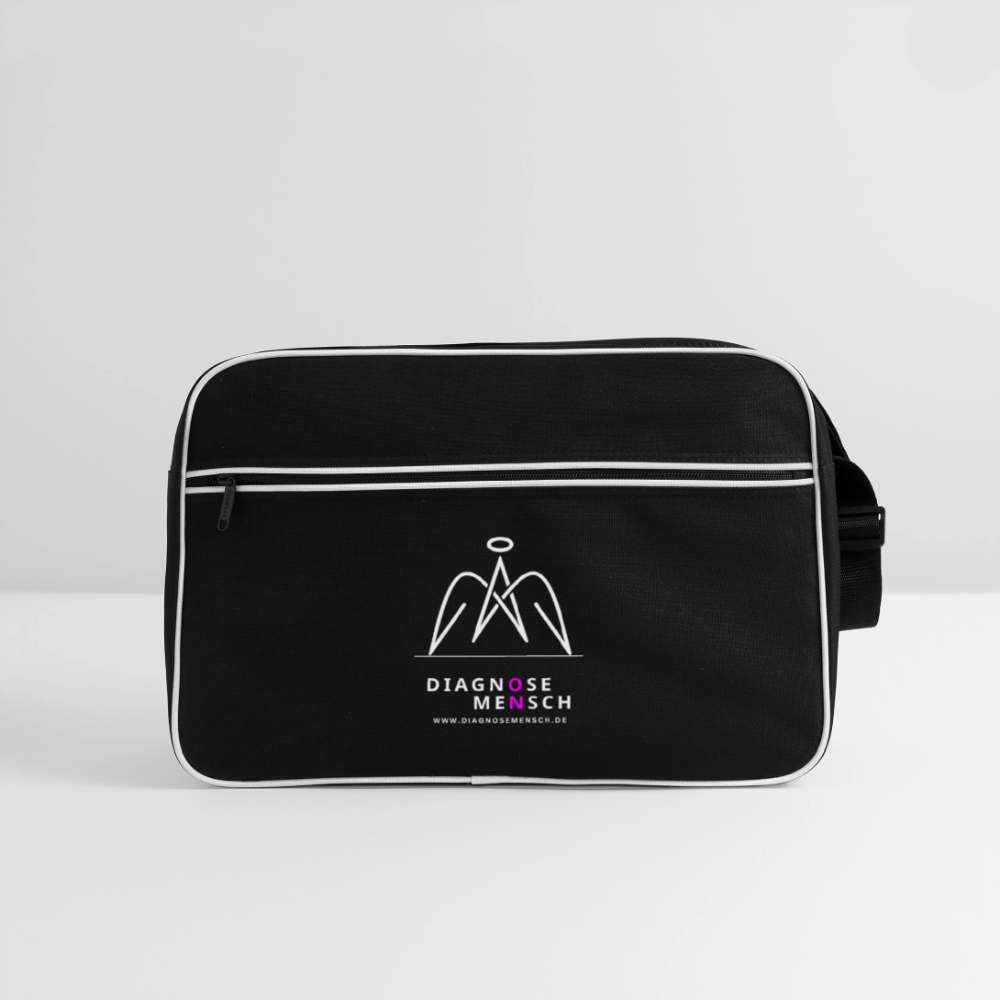 Retro Tasche "Diagnose Mensch - ON" - Schwarz/Weiß