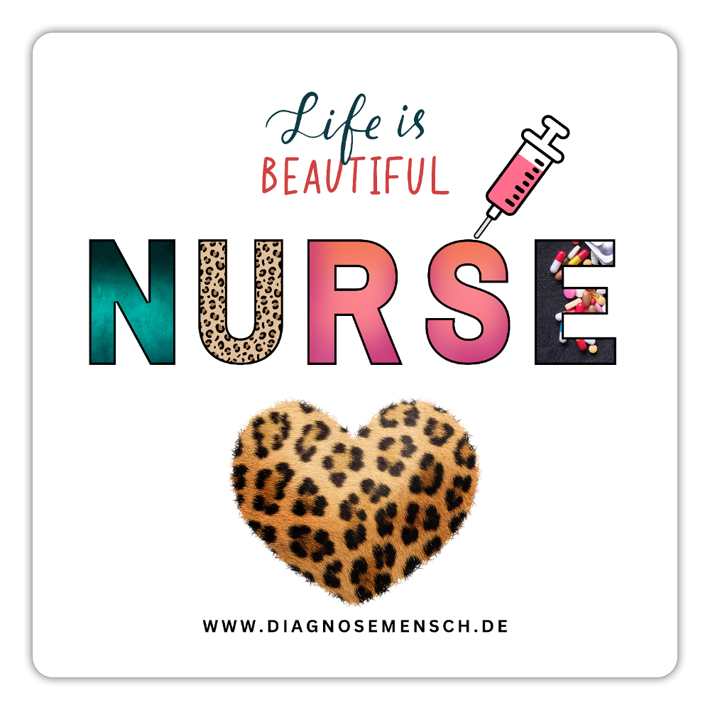Sticker "Nurse" -Best Buddy - Mattweiß