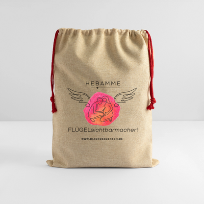 Jute Weihnachtssack "Hebamme" - Best Buddy - Beige