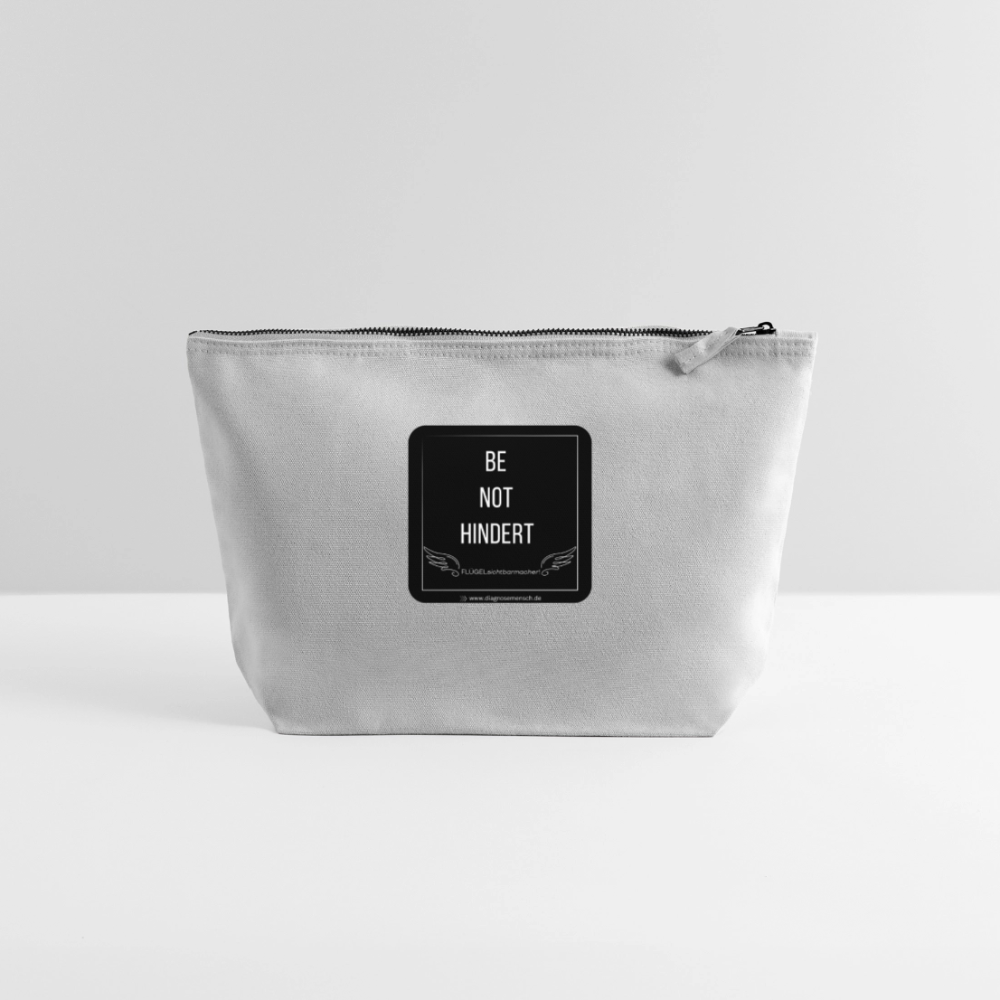 CANVAS Täschchen Größe L  "BE NOT HINDERT" - FLÜGELsichtbarmacher - Grau meliert