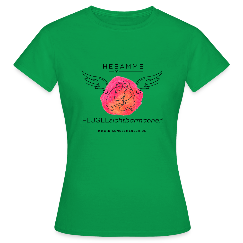 Frauen T-Shirt "Flügel Hebamme" - Best Buddy - Kelly Green