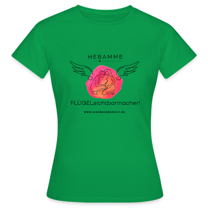 Frauen T-Shirt "Flügel Hebamme" - Best Buddy - Kelly Green