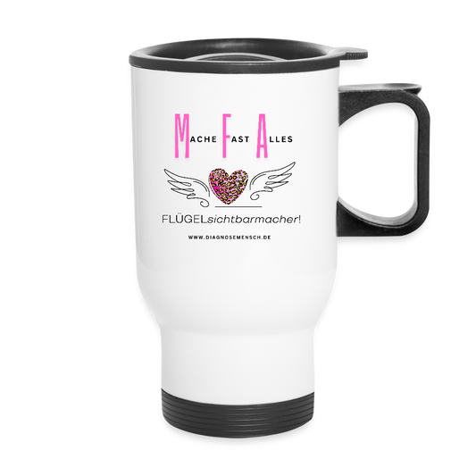 Thermobecher mit Tragegriff "MFA" - Best Buddy - Weiß