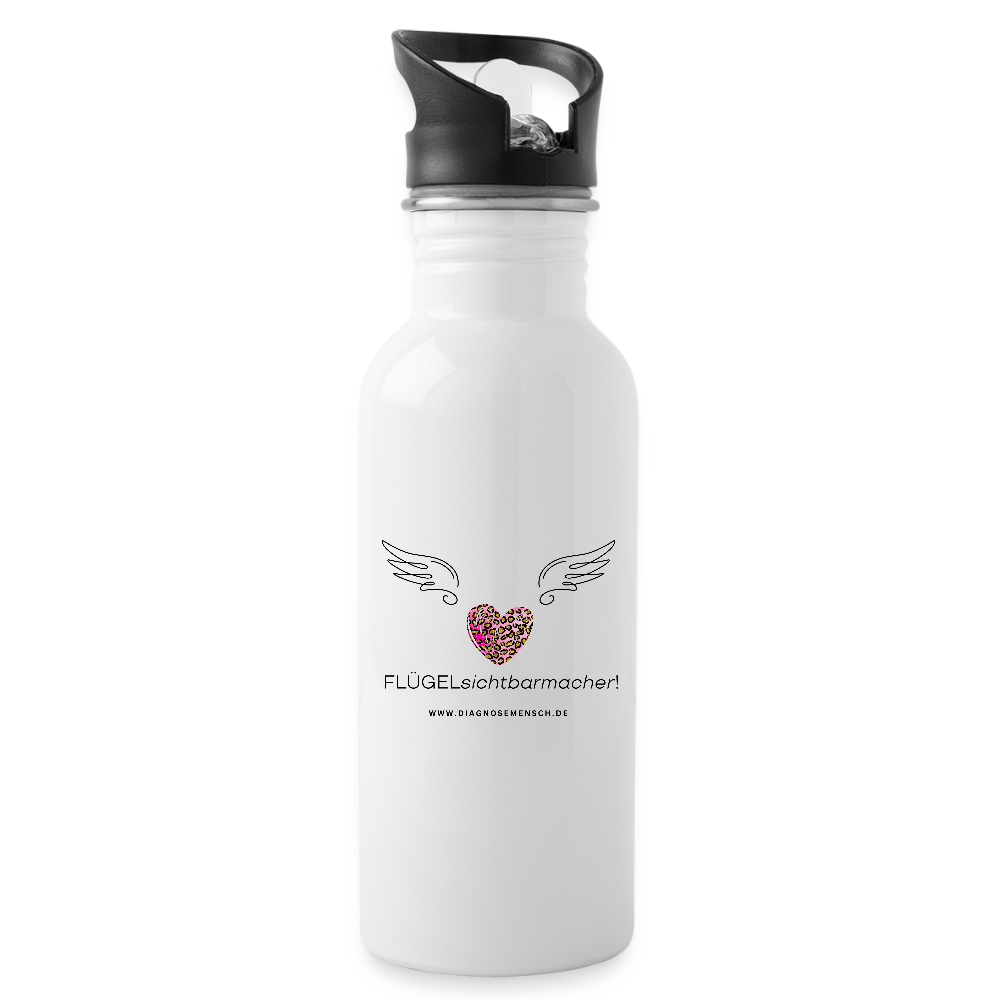 Trinkflasche mit integriertem Strohhalm "Flügel" Best Buddy - Weiß