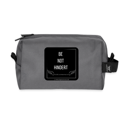 Recycelte Kulturtasche "BE NOT HINDER" - FLÜGELsichtbarmacher - Anthrazit