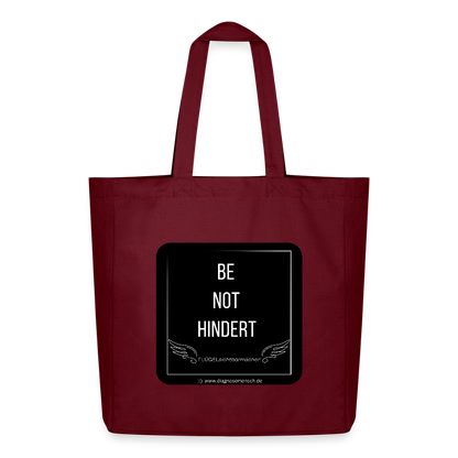 Midweight recycelter Stoffbeutel "BE NOT HINDERT - FLÜGELsichtbarmacher - Burgunderrot