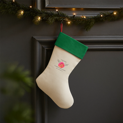 Leinen Weihnachtsstrumpf Hebamme" - Best Buddy - Natur/Grün