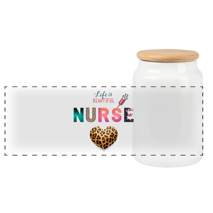 Keksdose mit Holzdeckel "Nurse" - Best Buddy - Weiß