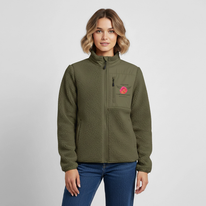 RELAXED FIT Unisex Sherpajacke "Hebamme" - Best Buddy - Khaki