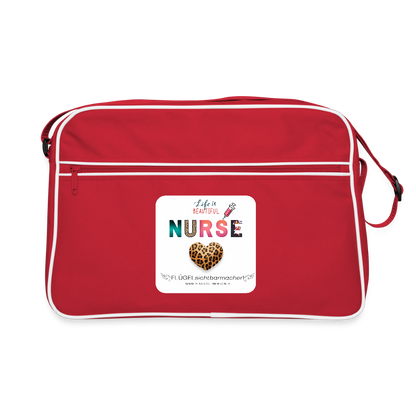 Retro Tasche "NURSE" - FLÜGELsichtbarmacher - Rot/Weiß