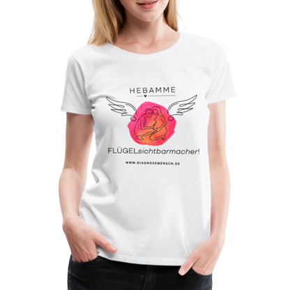 Premium T-Shirt "Flügel - Hebamme" - Best Buddy - Weiß