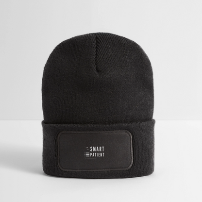 Recycelte Patch Beanie "I'm a smart patient" - Trendy - Dunkelgrau