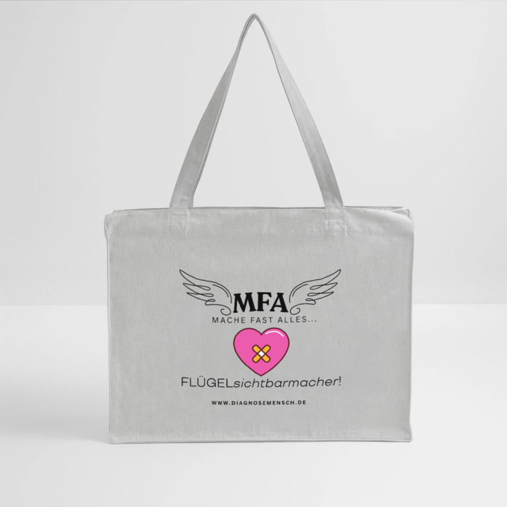 Shopping Bag XXL recycelt "MFA HerzPflaster" - Best Buddy - Grau meliert