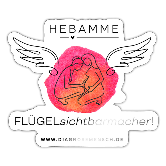Sticker "Flügel Hebamme" - Best Buddy - Weiß glänzend