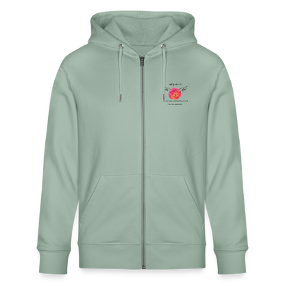 Unisex Bio-Kapuzenjacke CULTIVATOR "Hebamme" - Best Buddy - Helles Graugrün