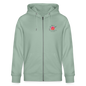 Unisex Bio-Kapuzenjacke CULTIVATOR "Hebamme" - Best Buddy - Helles Graugrün