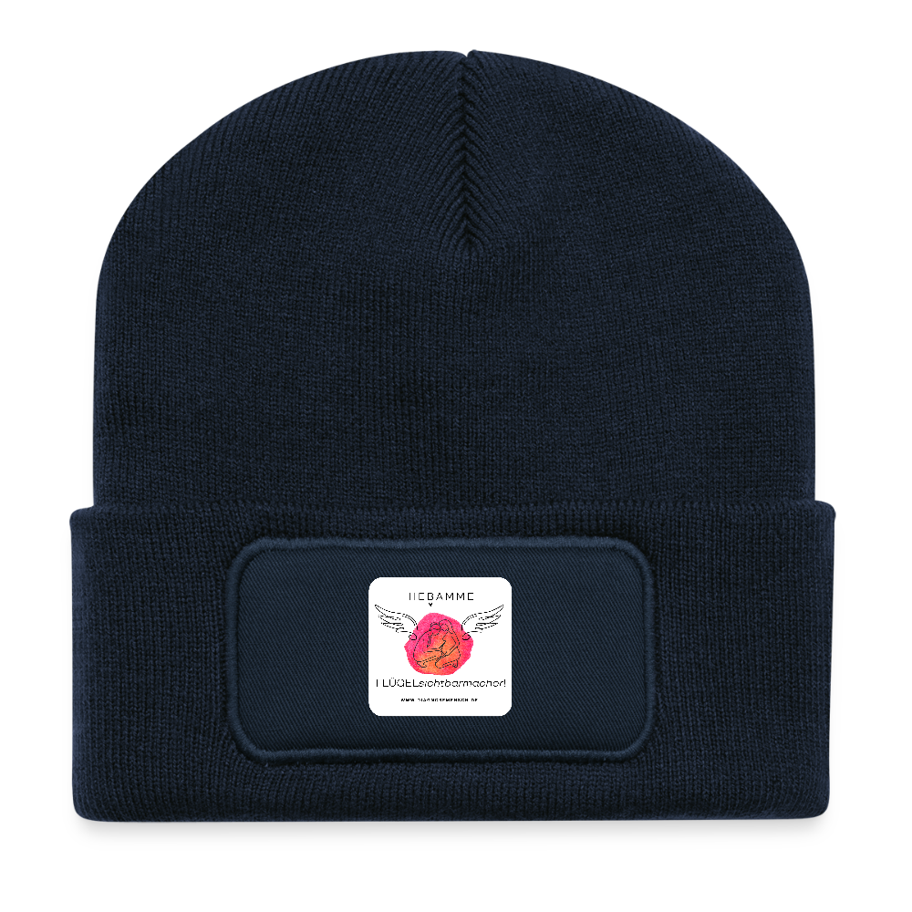 Recycelte Patch Beanie "Hebamme" - FLÜGELsichtbarmacher - French Navy