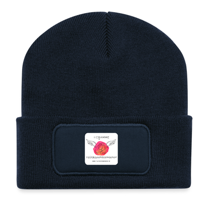 Recycelte Patch Beanie "Hebamme" - FLÜGELsichtbarmacher - French Navy