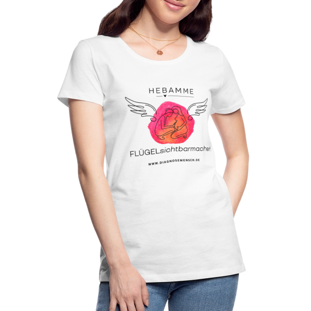 Premium T-Shirt "Flügel - Hebamme" - Best Buddy - Weiß