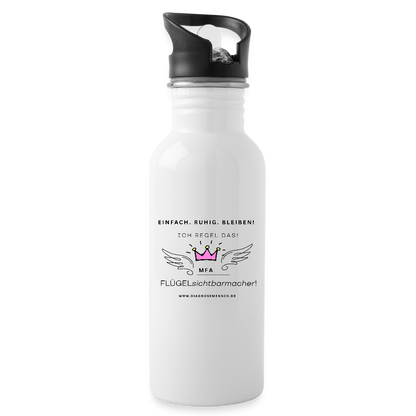 Trinkflasche mit integriertem Strohhalm "MFA" - Best Buddy - Weiß
