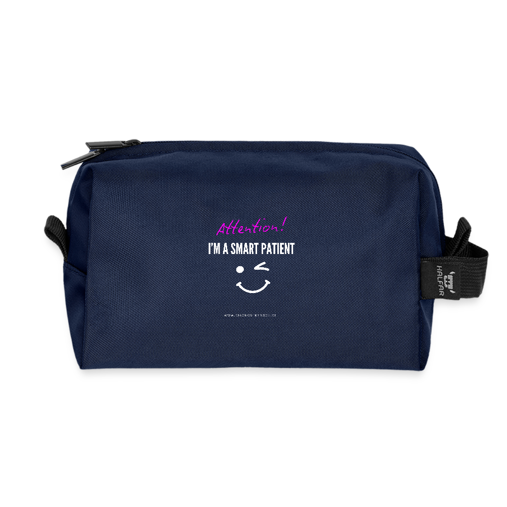 Recycelte Kulturtasche "I'm a smart patient" - Funny - Navy