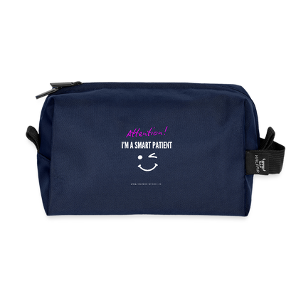 Recycelte Kulturtasche "I'm a smart patient" - Funny - Navy