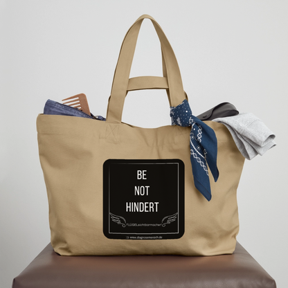 Recycelte Shopping Bag "BE NOT HINDERT" - FLÜGELsichtbarmacher - Karamell 