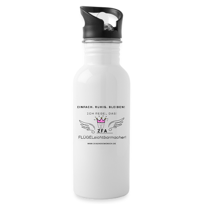 Trinkflasche mit integriertem Strohhalm "ZFA" - Best Buddy - Weiß
