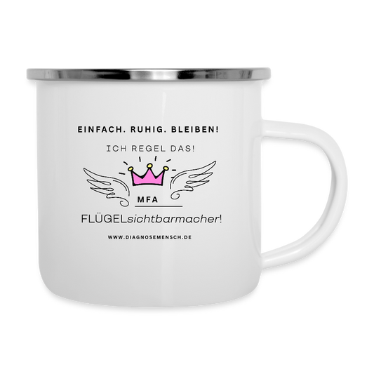 Emaille-Tasse "MFA" - Best Buddy - Weiß