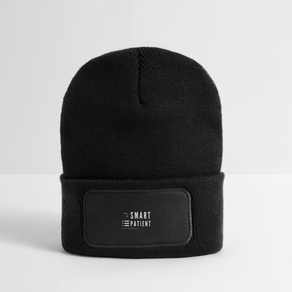 Recycelte Patch Beanie "I'm a smart patient" - Trendy - Schwarz