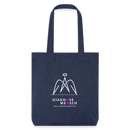 Recycelter Heavyweight Stoffbeutel "Diagnose Mensch" - ON - melange Blue