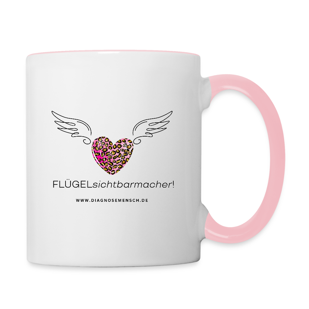 Tasse zweifarbig "FLÜGELsichtbarmacher" - Best Buddy - Weiß/Pink