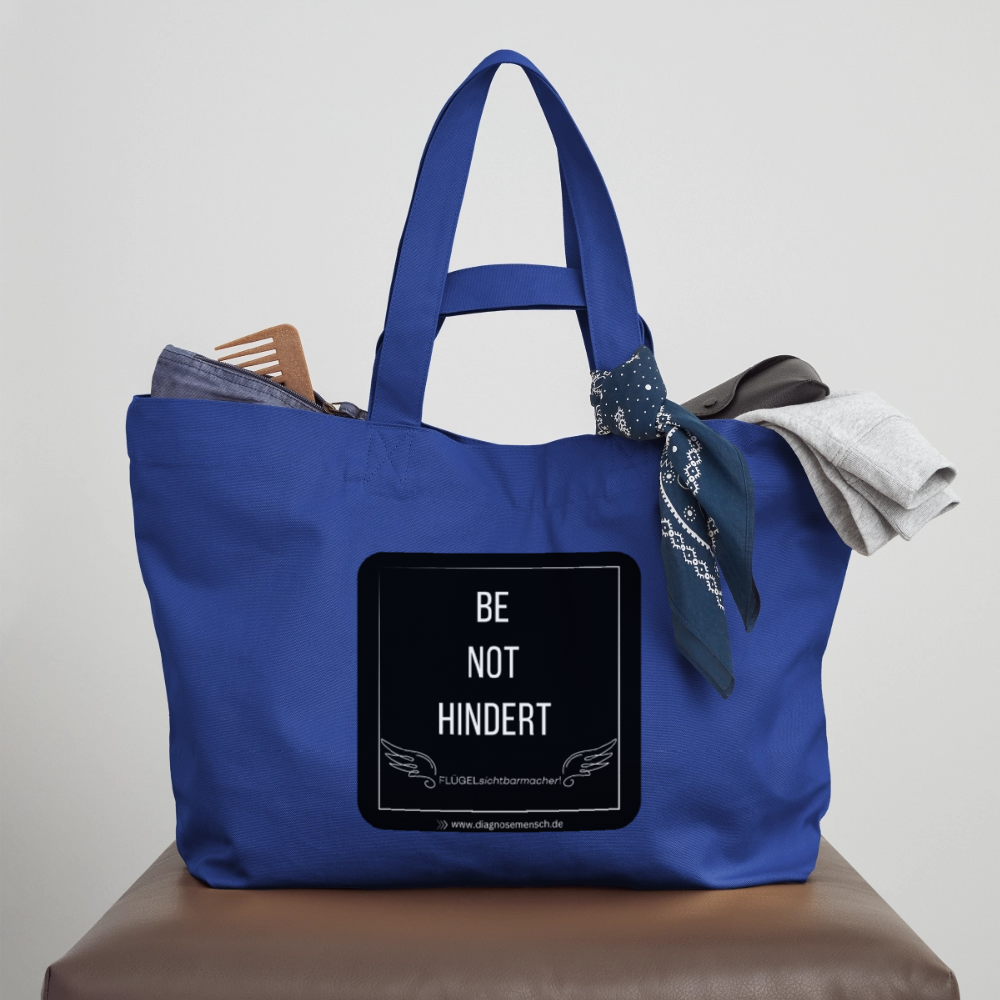 Recycelte Shopping Bag "BE NOT HINDERT" - FLÜGELsichtbarmacher - Dunkelblau